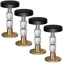 Tiruiya - Set di tappi per testiera, per letto e divano con filettatura regolabile, con sistema anti-agitazione, per letto e divano (30-90 mm, 4 pezzi)
