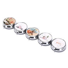 CTOBB Organizzatore di medicinali Portapillole Portatile Contenitore per Il Trucco Pildoras Estuche Portapillole Pieghevole Portapillole in Metallo, D