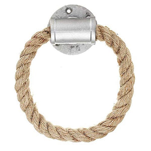 LUOSI Porta Asciugamano Portasciugamani Portasciugamani Vintage Anello da Parete in Stile Industriale Supporto for Asciugamani Tubo di Ferro Corda di Canapa Bagno Bagno Home Alberghi Decorazione