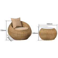 Set di Mobili da Giardino per Esterni, Set di 3 Pezzi di Mobili per Parlare in Rattan Fatti A Mano Soggiorno Giardino Moderno Divano per Il Tempo Libero Combinazione di Tavolini