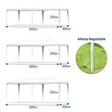 Goplus Gazebo da Giardino Pieghevole 3 X 6 m Tenda Padiglione da Giardino per Campeggio, Facile da Trasportare con Borsa (Bianco)
