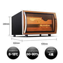 Humidor Mensola per Sigari Elettronico Temperatura Costante E umidità Casa Mini Armadio per Sigari Idratante Compatto Temperatura Costante Intelligente, 25L, Porta in Vetro Temperato