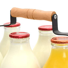 CKB LTD - Porta bottiglie di latte in filo di acciaio verniciato a polvere, può contenere 6 bottiglie di latte, da poggiare vicino alla porta, tradizionale, mis. 25 x 27 x 19 cm