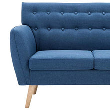 Festnight Divano a 3 Posti in Tessuto Imbottito Blu,Divano Design,Divano da Slotto,Divano per Soggiorno,DIvnao in Stoffa 172x70x82cm