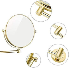 LYP Specchio per Il Trucco Specchio cosmetico, Acciaio Inox/Parete/Cromato/su Due Lati/Rust-Proof Rotonda/Rotary/Ingrandimento 10 Volte