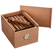 VIY Humidor per Sigari, Humidor Cigar, Detiene Il 30 Sigari, con Cedro in Legno Foderato E Vassoio Divisorio in Cedro Rimovibile, con Igrometro Umidificatore