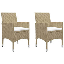 FAMIROSA Set Bistrot da Giardino 3 pz Polyrattan e Vetro Temperato Beige