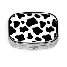 Scatola quadrata per pillole medicinali caso mucca moda pillola organizzatore viaggio pillola dispenser per vitamine integratori