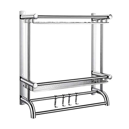 JSONA Portasciugamani Bagno SUS 304 in Acciaio Inox Pieghevole Asciugamano da Bagno mensola portasciugamani portasciugamani Appeso a Parete (Colore: a, Dimensioni: 50 cm)