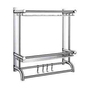 JSONA Portasciugamani Bagno SUS 304 in Acciaio Inox Pieghevole Asciugamano da Bagno mensola portasciugamani portasciugamani Appeso a Parete (Colore: a, Dimensioni: 50 cm)