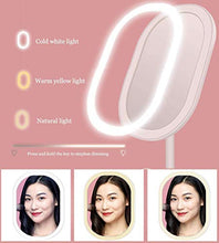 ZCCL Specchio per Il Trucco Specchio per Il Trucco LED, [Ricaricabile] Specchio per Il Trucco Portatile con luci, Interruttore Touch Screen, Specchio cosmetico a Risparmio energetico con rotazion