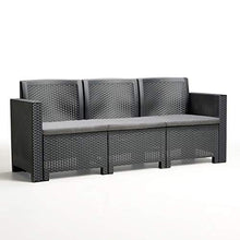 Bica 9028.4 Set Alabama 3 Salottini 120x70x70 cm, Antracite, 338x155x79 cm
