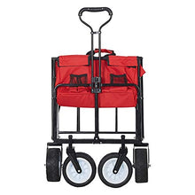 Pieghevole Giardino Carrello con Custodia, Heavy Duty Leggero rotolamento Utility Wagon, Pieghevole Scopo Camping Wagon per Lo Shopping Spiaggia all'aperto, Supporto 225 lbs,Red