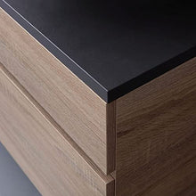 Kiamami Valentina MOBILE BAGNO CON TOP IN LEGNO ANTRACITE E LAVABO DA APPOGGIO DOPPIO | SOLE