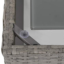 Outsunny Set Mobili da Giardino in Rattan PE con 2 Divani Angolari, Contenitore e Tavolino con Cuscini, Arredamento da Esterno in Grigio
