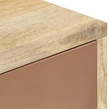 Tidyard Credenza Rustica in Legno Massello di Mango con Cassetti e Anta Credenz con Cassetti Mobiletto Soggiorno TV Consolle 80x35x75 cm