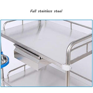 Carrello per Trattamenti in Acciaio Inossidabile/Carrello Chirurgico A Doppio Strato/Carrello per Strumenti per Apparecchiature di Laboratorio Medico/Veicolo per Medicazioni Cliniche