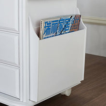 ChengLao - Comodino Comodino Comodino in Legno massello Bianco Armadietti a rotelle universali con cassetto Armadietto di Sicurezza