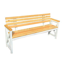 Panchina da Giardino per Esterno, Sedia con Seduta in Metallo e Veranda Panca con Schienale, Panca da Giardino Piazza Portico Percorso Cortile Prato Decor Sedia per 2-3 Persone