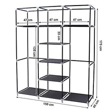 Sarah Armadio Cubo Guardaroba Modulare con 20 Scomparti Mobiletto per Il Bagno, Camera da Letto, Ingresso, Scarpiera Credenza Comò 175 * 150 * 45cm Colore Nero