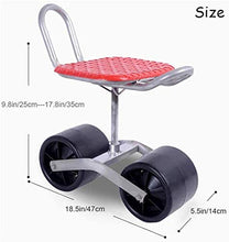 FMXYMC Scooter da Giardino con Sedile, Sgabello da Giardino Resistente, Altezza Regolabile, Girevole a 360 Gradi, Sedile da Lavoro all'aperto, per diserbo/Giardinaggio/Cura del Prato,Rosa