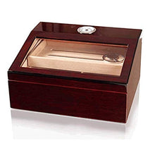 ZLMMY Legno Stash Box w/Storage - Caso Humidor Cigar, Humidor Cigar Box con igrometro e umidificatore, Rivestito Cedro portasigari Tenere 25 Cigars