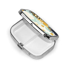 Tinsley, scatola quadrata per pillole e medicine, moderna pittura astratta in colori BoldFresh, organizer per pillole da viaggio, dispenser per vitamine e integratori