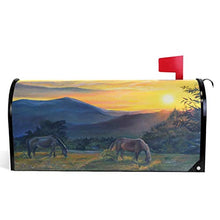 Sunset Horses Mountain Paesaggio Casella Postale Coperture Magnetiche Grandi Postali Casella Involucri Giardino Giardino Cortile Casa Decor Oversize Dimensioni 64,8 cm X 53,3 cm