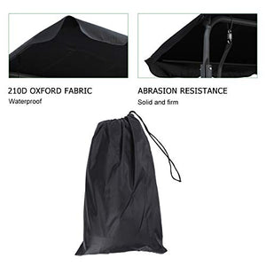 Aboofan, parasole per altalena 210D, impermeabile, in tessuto Oxford, antipolvere, telo di ricambio per portico (due posti), colore: nero
