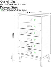 MISLD Cassettiera in Legno Camera Bagagli unità Mobili Camera da Letto Bianco (6 cassetti (Color : Natural Frame 6 Drawers)