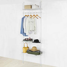 SoBuy Cabina Armadio componibile Armadio Appendiabiti Altezza Regolabile: 233~300 cm,Lunghezza: 52-80 cm Bianco KLS07-W
