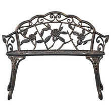 vidaXL Panchina da Giardino e Bistrot Elegante Classica Rustica Robusta Panca per Esterni Stabile in Alluminio Fuso 100 cm Bronzo Gambe in Ghisa