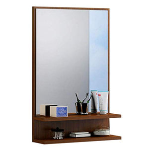 GJSN Nordic Style Modern Home Bagno Mobile Bagno, Armadi a Specchio Bagno in Legno Massello con Mensola Armadio a Tenuta a Muro, Impermeabile e Anti-Nebbia (Colore: Brown, Dimensioni: 40 * 10 * 71 Cm