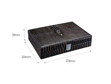 NIHAOA Accessori del Sigaro Corrosione Cigar Humidor Cedar Coccodrillo di Legno in Pelle goffratura Cigar Box con l'igrometro capacità 20 Buon apporto di umidità