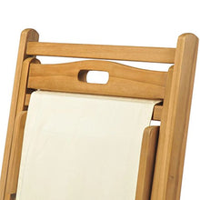 Festnight- Sedia a Sdraio in Legno di Teak/Lettino Prendisole 56x105x96 cm Crema
