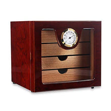 WRJY Cigar Humidor Scatola per sigari Armadio per sigari, umidificatore per sigari in Legno di Cedro Importato Vernice per Pianoforte a 4 Strati di Grande capacità, con umidificatore e
