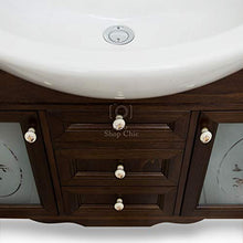 Shop Chic Arredo bagno in legno in stile classico noce con lavabo ante e cassetti