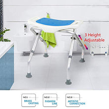 DZX Sgabello per Doccia, Sgabello per Vasca da Bagno Regolabile in Altezza e Sedia per Doccia con Maniglie Sgabello per Handicap Pieghevole in Alluminio Antiscivolo per Anziani, Anziani, portatori di