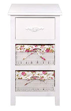 Ts-Ideen 4326 - Mobiletto/comodino con 2 cestini, colore: Bianco/Rosa
