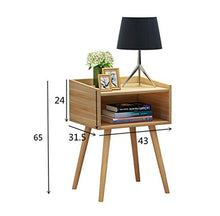 Zhicaikeji Comodino della Camera da Letto Tavolo da Comodino Semplice in Legno massello di Colore Solido Semplice in Stile Giapponese (Color : Brown)