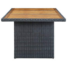 Qnotici Tavolo da Giardino con Struttura in Acciaio, Tavolo da Giardino in Legno massello di Acacia da Esterno Pratico Tavolo da Giardino 200 x 100 x 74 cm-Grigio Scuro e Marrone