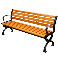 Panca in legno per terrazza da giardino all'aperto, 2-3 sedili mobili in alluminio per panchine da parco, Panca in legno massello anticorrosivo resistente alle intemperie con schienale