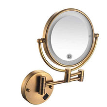 WZDD Specchio Ingranditore da Parete, Specchio da Trucco con Luce LED, 8 Pollici Double Sided Estensibile Specchio Cosmetico - per Toletta O Bagno