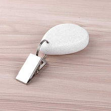 Qfkj Clip di 4 pezzi di pietra a goccia tovaglia Pesi in acciaio inox metallo Clip Fibbie fai da te Appeso Panno Festa Picnic Copertura Abbigliamento Accessori (Colore: Bianco)
