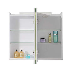 Eurosan L60 - Armadietto con Specchio a 2 Ante, con Illuminazione Frontale a LED, Larghezza 60 cm, Colore: Bianco