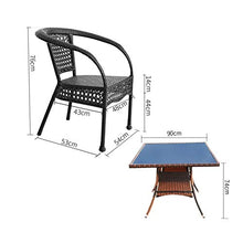 HLZY Tavolo in Vimini in Rattan mobili in Patio e Set Sedia, Arredamento da Esterno Tavolo da Giardino e sedie Set di Vetro Top tavolino da caffè Patio Set tavolino da caffè Conversazione Patio
