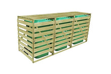 Copripattumiera in legno, capanno della spazzatura con triplo rivestimento per giardino, cortile, terrazza, terrazza, terrazza, 3 x 240 l