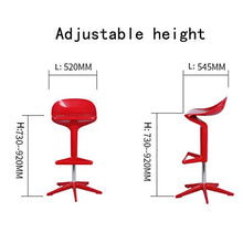 Sgabello Sedie Bar Barstools Contatore girevole regolabile Bar Sedie sedile, plastica semplice colazione cucina Sgabelli con poggiapiedi e Base, for la casa Pub Cafe Arredo bar Cucina ( Color : Red )