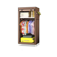 Jixi Semplice Freestanding Portatile Armadio Coperto Closet Garment Armadio Organizzatore con appesi Rack e Ripiani eposito preliminare Armadio (Color : Brown)