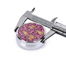 Scatola rotonda per medicina portatile, mini pillole in metallo, dispenser per pillole da tasca, borsa da viaggio, cavoodle Cherry Blossom primavera floreale carino Cavapoo